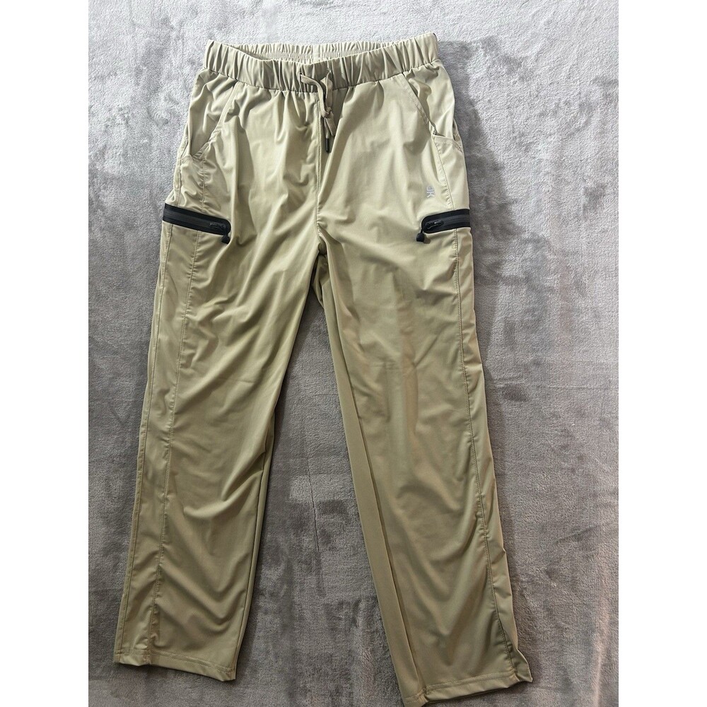 Little Donkey Andy Men’s Outdoor Hiking Jogger Pants Beige Elastic Waist Size M